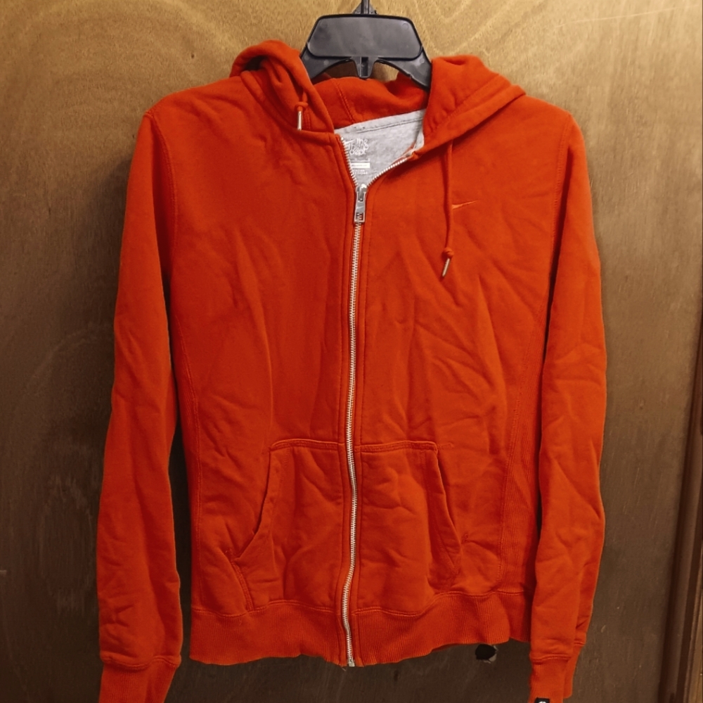 Nike Orange Zip Up Sweater Vibrant Athletic Style